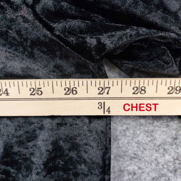 Origami by Vivien XXL Black Crushed Velvet Duster Jacket Coat Shacket Goth Chic - Picture 4 of 9